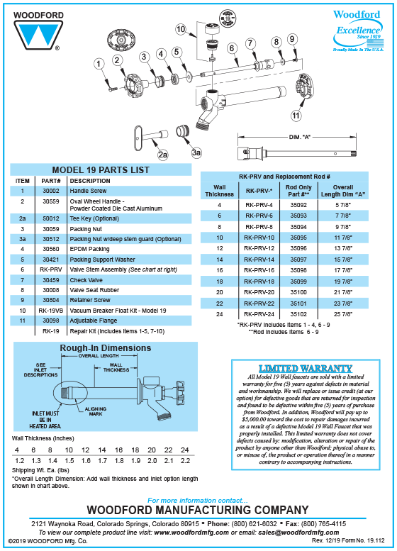 Woodford Model 19 Freezeless Faucet